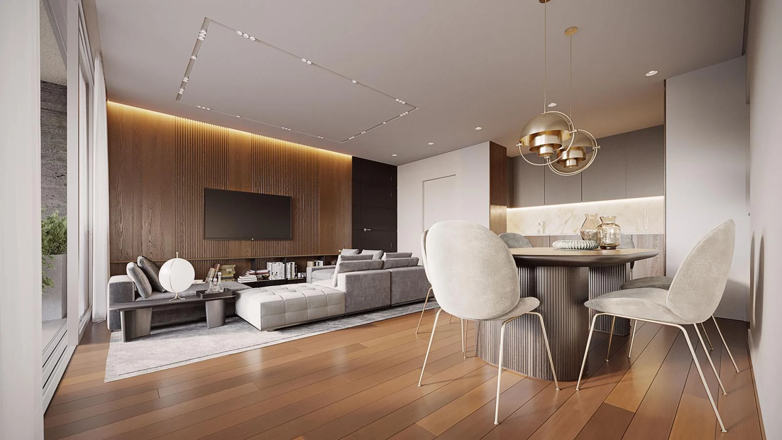 Sunset Residences 2 bedroom apartment living room